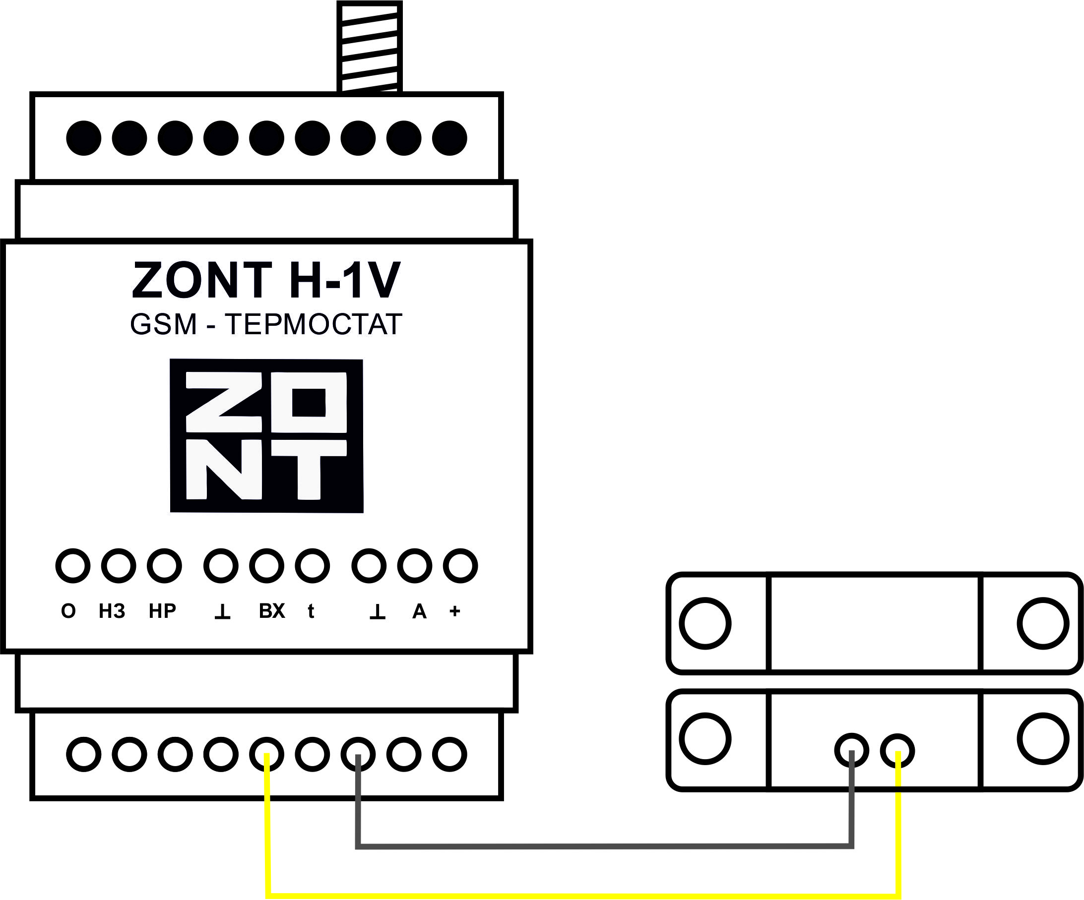 Baxi zont connect. Схема подключения датчиков температуры Zont. Zont connect схема подключения.
